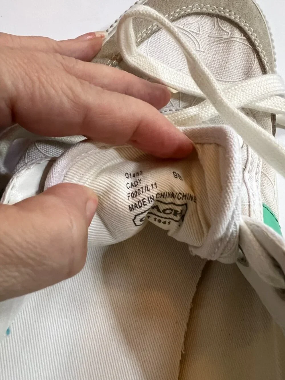 Coach Cady Canvas White Tennis Shoes W9B